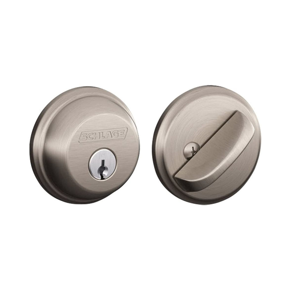 True Value B60NV619 Schlage Satin Nickel Single-Cylinder Deadboltt Lock