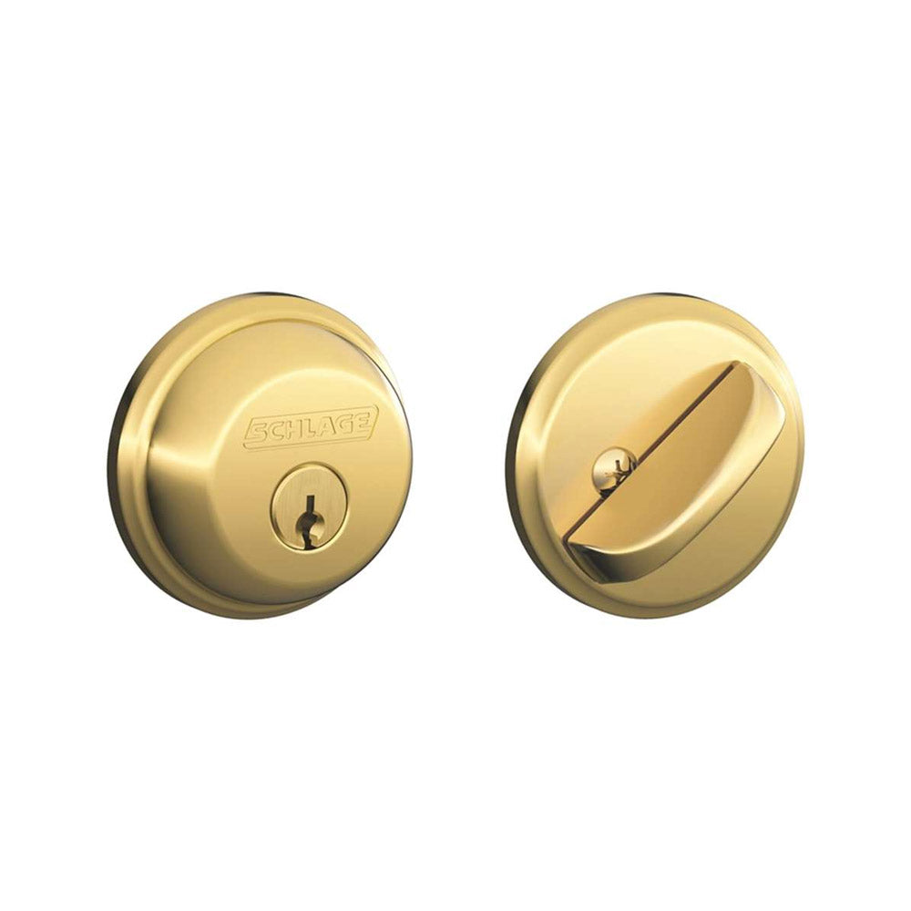 True Value B60NV505 Single Cylinder Deadbolt Maximum Security Bright Brass