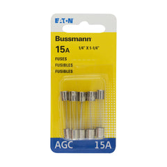 TRUE VALUE BP-AGC-15-RP 5PK 15A Ferrule Fuse