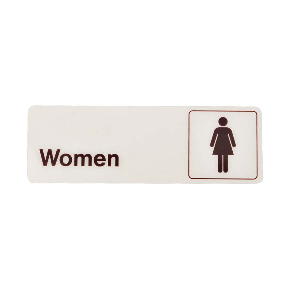 True Value D-14 Hy-Ko Sign, Women, Peel & Stick, Brown & White Plastic, 3 x 9-In.