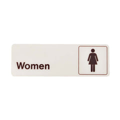 True Value D-14 Hy-Ko Sign, Women, Peel & Stick, Brown & White Plastic, 3 x 9-In.