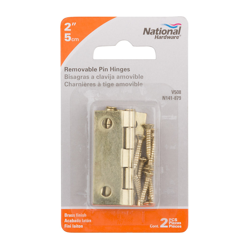 TRUE VALUE N141-879 2 Pack 2X1-9/16 Dull Brass Finish Hinge