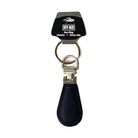 True Value KHO744 BLK/SLV LTHR KEY RING