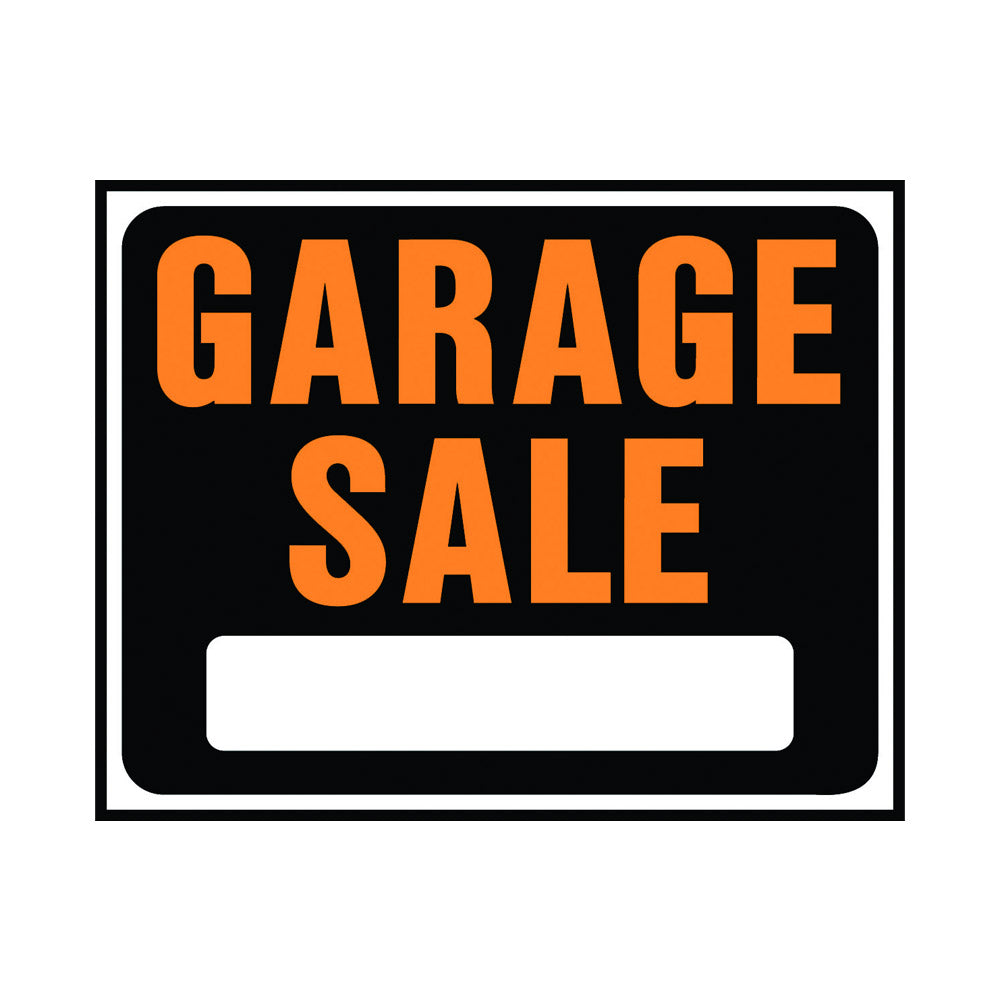 TRUE VALUE SP-110 15 x 19-Inch Hy-Glo Orange/ Black Jumbo Plastic Garage Sale Sign