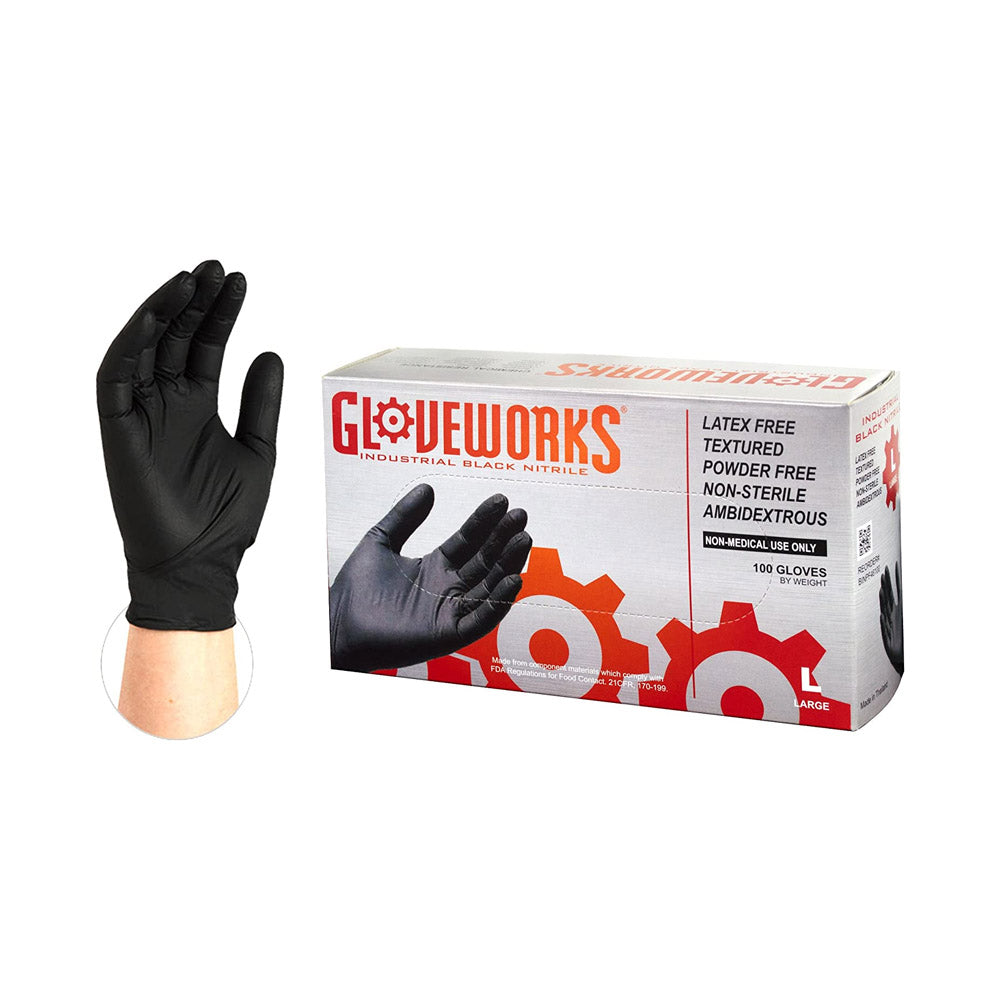 True Value BINPF46100 100CT LG BLK NITR GLOVE