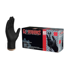 TRUE VALUE GWBN48100 Gloveworks HD Black Nitrile Latex Free Disposable Glove, XL, 100-Ct