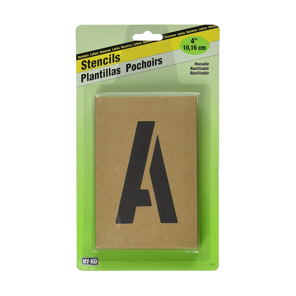 TRUE VALUE ST-4 Hy-Ko Products Letter & Number Stencil Set, Reusable Board, 4-In.