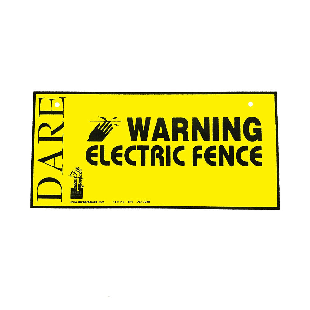 True Value 1614-3 Electric Fence Warning Sign Yellow & Black Laminated Vinyl 4 x 8-In. 3-Pk.