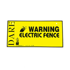 True Value 1614-3 Electric Fence Warning Sign Yellow & Black Laminated Vinyl 4 x 8-In. 3-Pk.