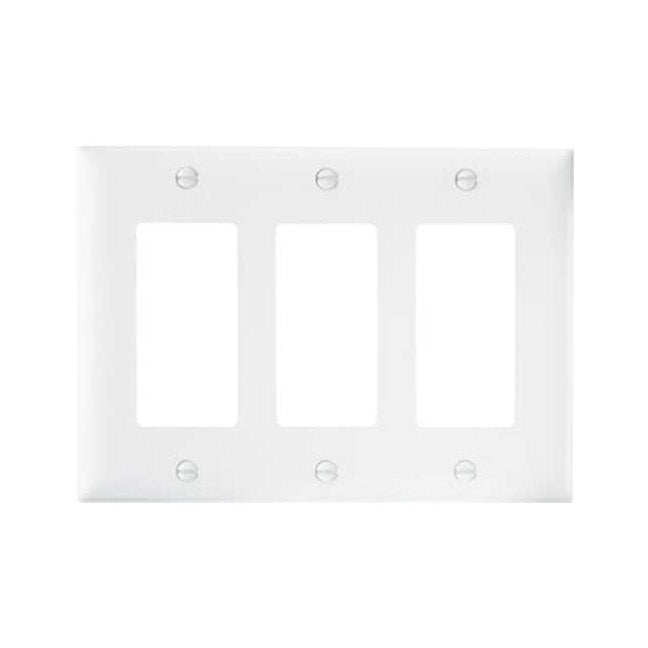 True Value TP263WCC12 Pass & Seymour - Legrand White 3 Decorator Opening Nylon Wall Plate