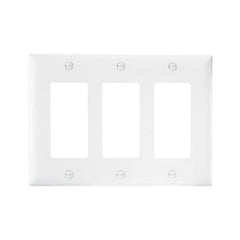 True Value TP263WCC12 Pass & Seymour - Legrand White 3 Decorator Opening Nylon Wall Plate