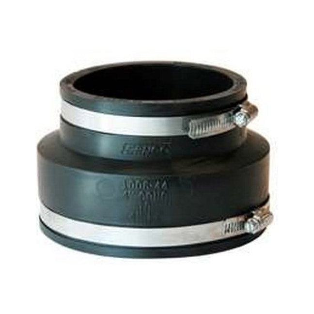 TRUE VALUE P1006-44 4Inch x 4Inch Clay Pipe Flexible Coupling With 2 Stainless Steel Clamps