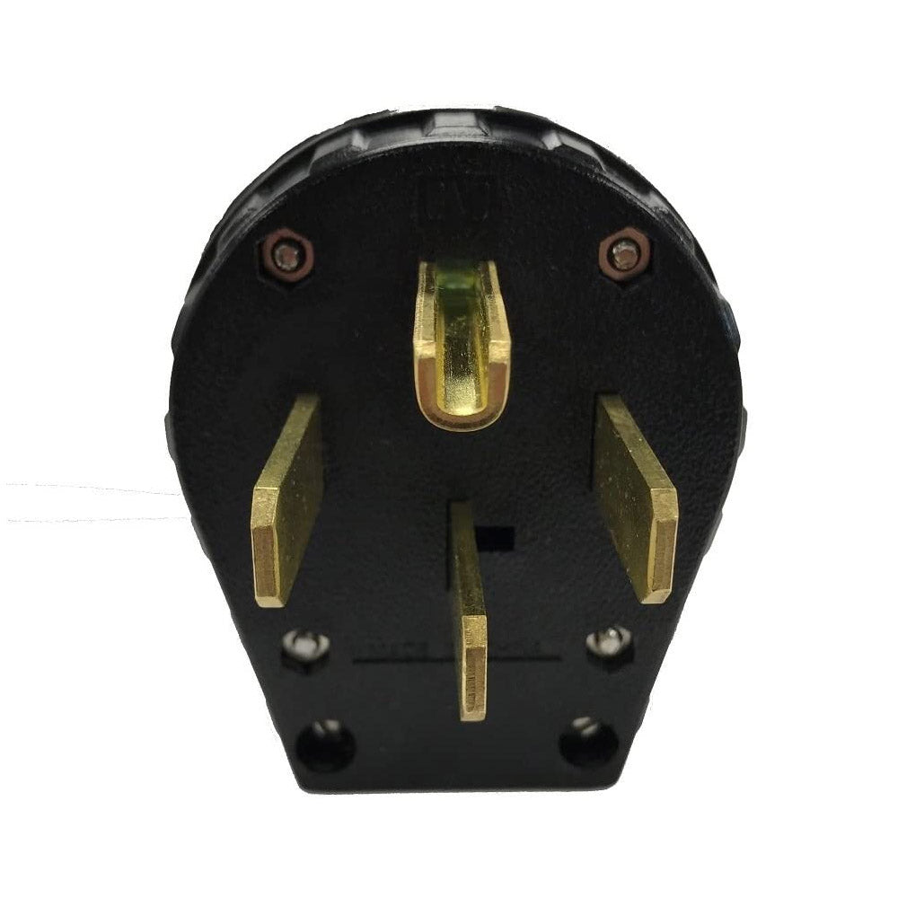 TRUE VALUE 3867CC5 30A/50A, 125/250V, Black, 3 Pole, 4 Wire Grounding, Heavy Duty Dual Power Range/Dryer Angle Plug