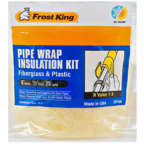 TRUE VALUE SP46 Fiberglass Pipe Insulation Kit Comes with 25' Plastic Vapor Barrier