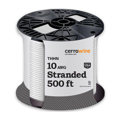 TRUE VALUE 112-3872J White 10 Stranded Building Wire 600V