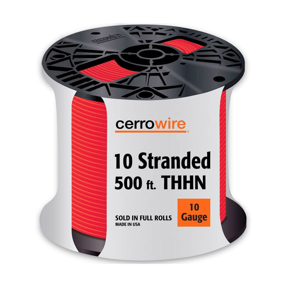 TRUE VALUE 112-3873J Red 10 Stranded Building Wire 600V 10 Gauge