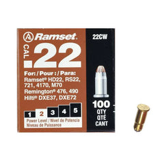 TRUE VALUE 594 Ramset 100-Pack .22-Caliber Brown Powder Load