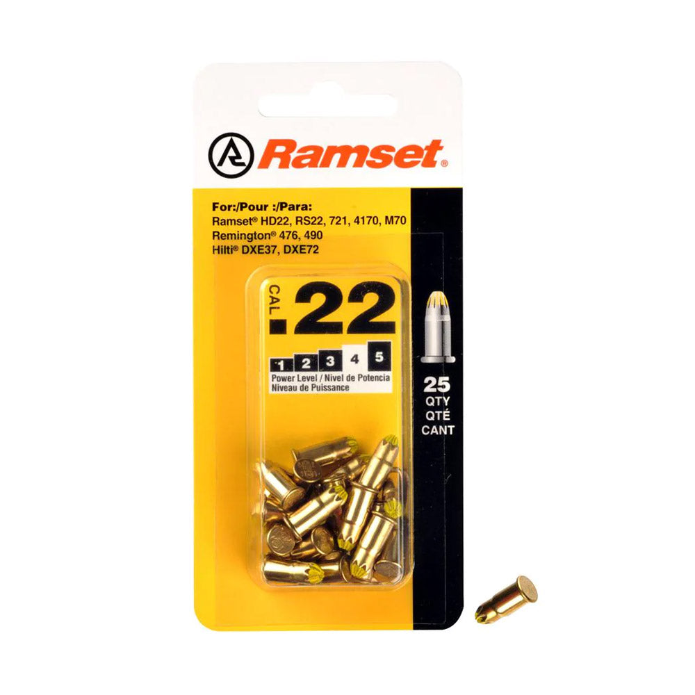 TRUE VALUE 50077 Ramset 25-Pack .22-Caliber Yellow Powder Load