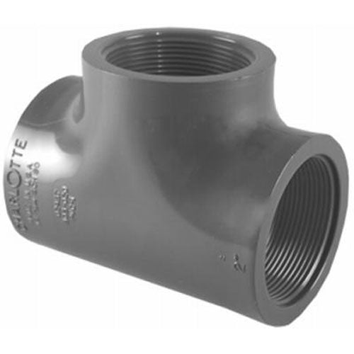 True Value PVC084021000HA Charlotte Pipe & Foundry PVC 08402 1000HA 1/2 PVC SCH80 TxTxT Tee