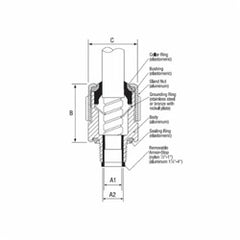 ABB STE100 Thomas & Betts Aluminum Fitting 1 in (0.95 to 1.375 in) Cable Openings