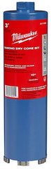 Milwaukee 48-17-0025 Diamond Coated Threaded Core Drill Bit 10 in. 2-1/2 in. Dry Core Bit