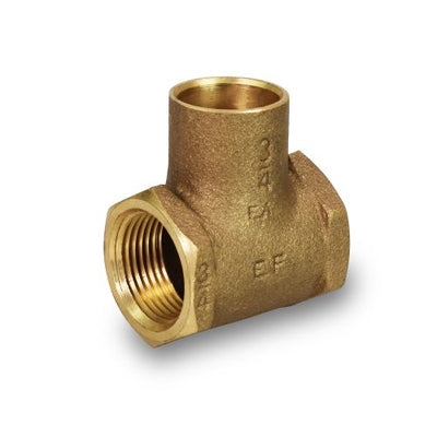 Everflow FFCT1003-NL | 1 X 1/2 X 3/4 NOM Cast Brass Reducing Tee F X F X C Lead Free