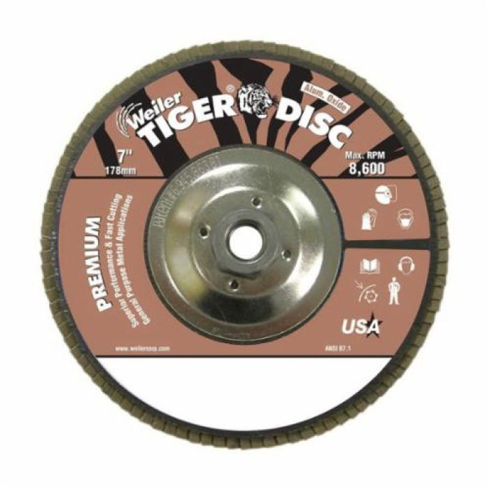 Tiger 50733 Coated Abrasive Flap Disc 7 in Dia 40 Grit