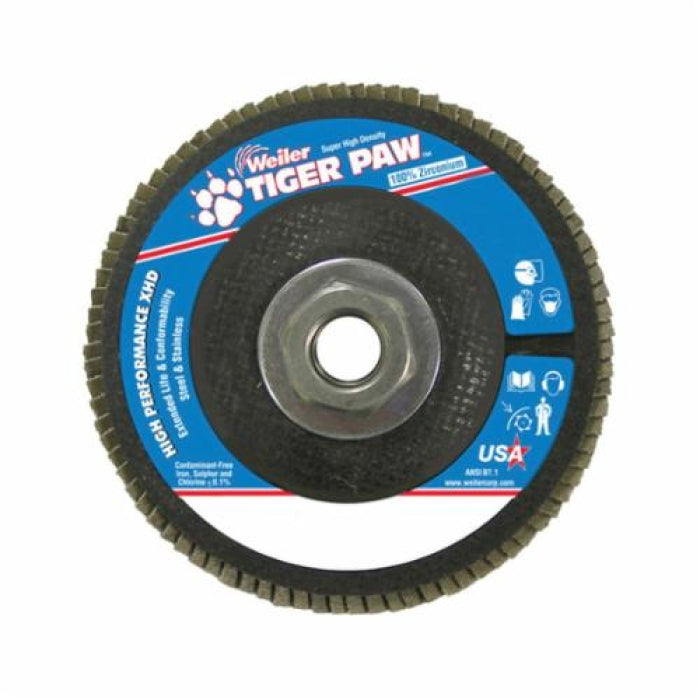 Weiler 51166 Tiger Paw Super High Density Flap Disc 60 Grit 4-1/2 in Diameter