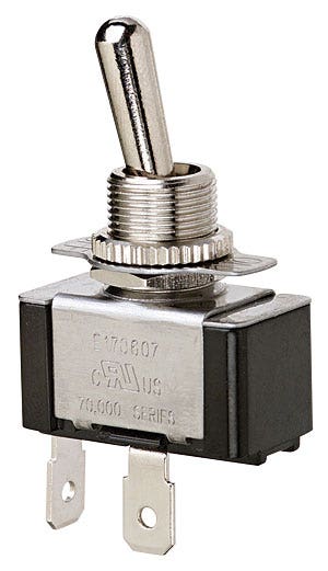 Ideal 774011 On-Off SPST Bat Handle Toggle Switch with Screw Termination (125/250V)