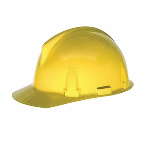 MSA 475387 Topgard Full Brim Safety Hard Hat Fas-Trac III Ratchet Suspension Yellow