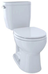 TOTO CST243EF#01 Entrada 1.28 GPF 17-1/4 Inch Cotton White Round Front Toilet