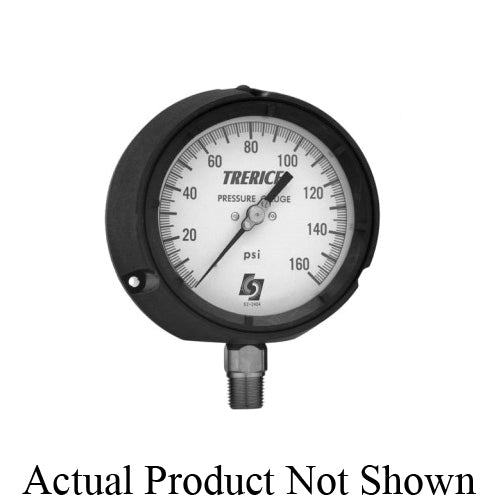 Trerice 450SS4502LA200 450 Dry Pressure Gauge 0 to 200 psi Pressure 1/4 in MNPT Connection 4-1/2 in Dia Dial -