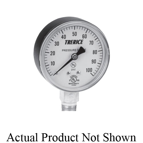 Trerice 800B2002BA30 800B Dry Utility Pressure Gauge 0 to 30 psi Pressure 1/4 in MNPT Connection 2 in Dia Dial 1.6 % Accuracy