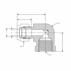 Tylok SS4-DFE-4 Stainless 1/4 CBC Tube x 1/4 FNPT Elbow