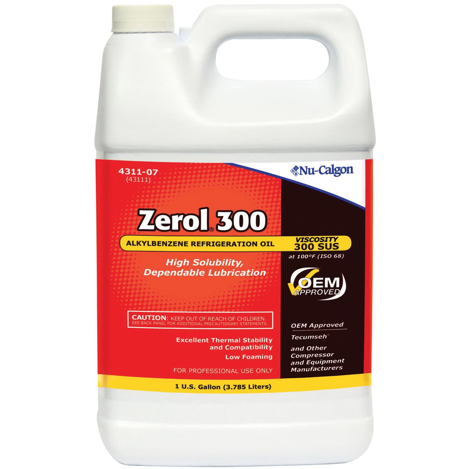 Nu-Calgon 4311-07 Oil 1gal 300 SUS Refrigeration Zerol 300