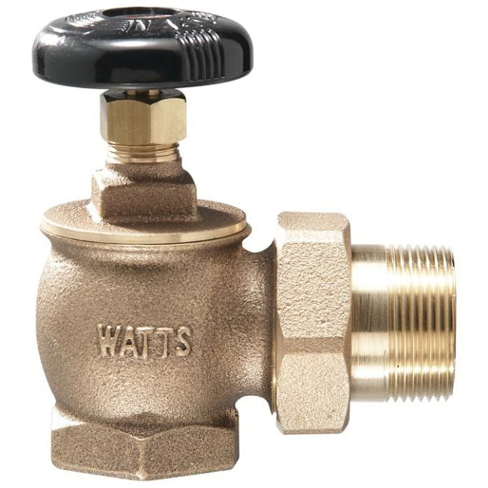 Watts 0067452 Bronze Radiator Angle Valve 1 Inch FIP x Male Union