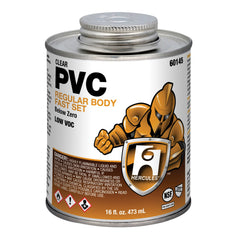 Hercules 60145 PVC Cement Clear Solvent Regular Body Fast Set 16 Ounce