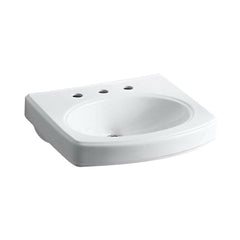 Kohler K-2028-8-0 Pinoir Vitreous China Bathroom Sink Basin, 22 inch L x 18 inch W, White