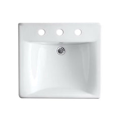 Kohler K-2053-0 Soho Vitreous China 3-Hole Wall Mount Bathroom Sink 20 in x 18 in