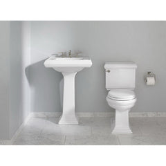 Kohler K-2239-8-0 Memoirs Classic 8 Inch Center Faucet Fireclay Rectangular Pedestal Sink Basin 24-3/16 x 19-7/8