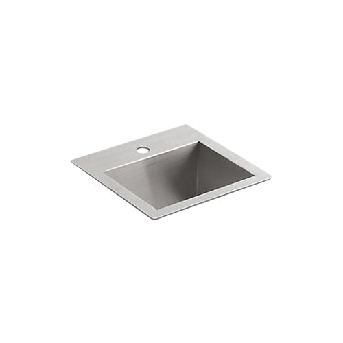 Kohler K-3840-1-NA Vault 18 Guage Stainless Steel 1-Hole Single-Bowl Top Mount/Undermount Bar Sink, 15 inch x 15 inch