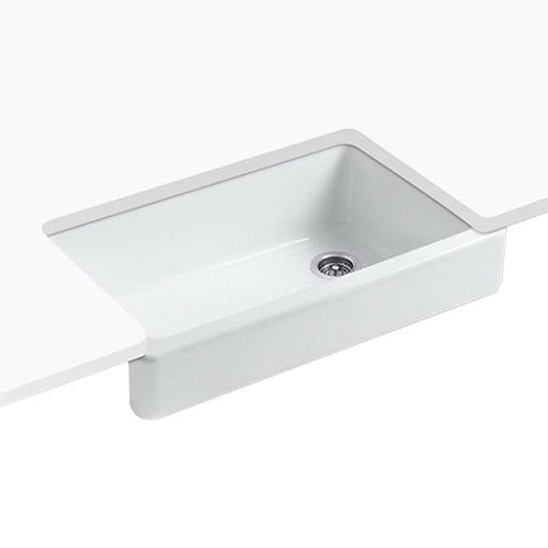 Kohler K-6488-0 Whitehaven Enameled Cast Iron Single-Bowl Rectangular Undermount Kitchen Sink