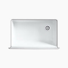 Kohler K-6488-0 Whitehaven Enameled Cast Iron Single-Bowl Rectangular Undermount Kitchen Sink