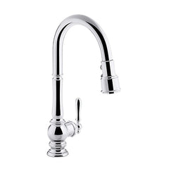 Kohler K-99259-CP Artifacts Deck Mount Pull-Down Kitchen Sink Faucet, 1.5 gpm