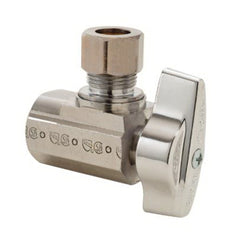 BrassCraft KTR15XC 1/4-Turn Water Stop, Angle Valve, 3/8 inch FIP x 3/8 inch OD Compression