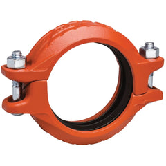 Victaulic L040007PE0 Zero-Flex 07 Orange Enamel Painted Ductile Iron Rigid Coupling with Grade E Gasket, 4 in