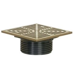 Sioux Chief 832-4HNQ FinishLine Floor Drain with Square Nickel Bronze Strainer, 4 Inch Hub