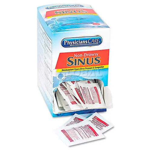 PhysiciansCare 90087 Sinus Decongestant Congestion Medication, 50 Doses, 10mg