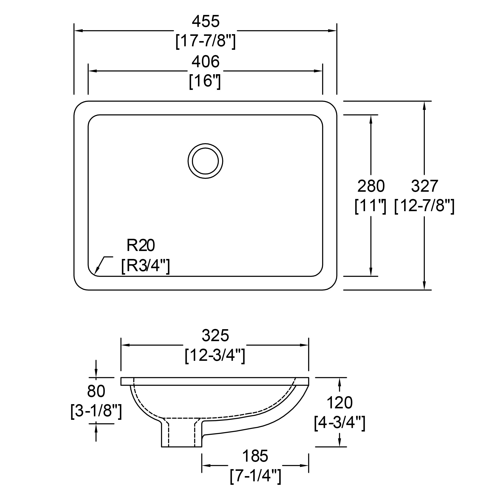 DAKOTA Dakota Plumbing US-1611W-ADA Ada Undermount Sink White