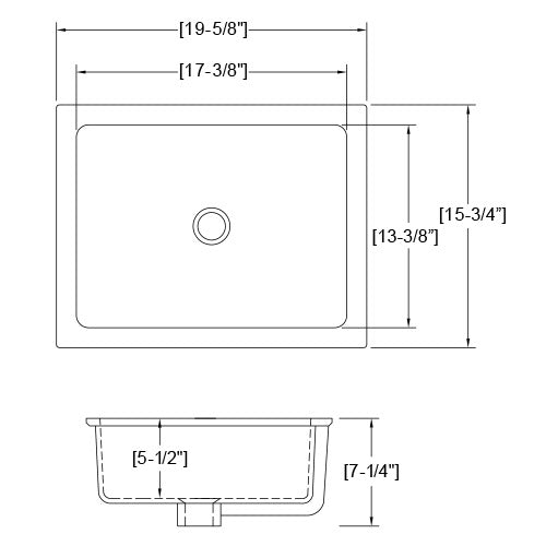 DAKOTA Dakota Plumbing Products US-1713W Undermount Bathroom Sink